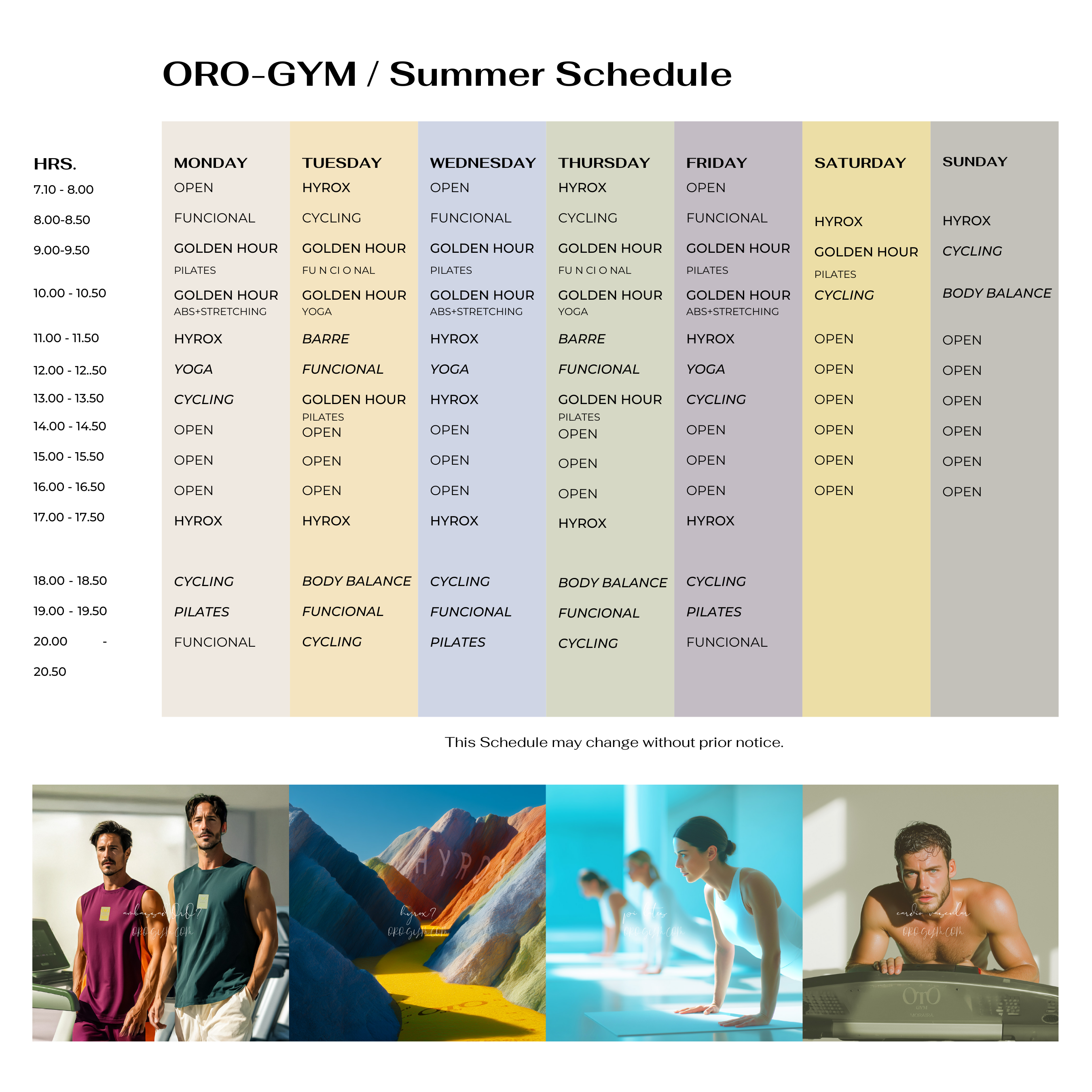 OrO Gym Classes 2025